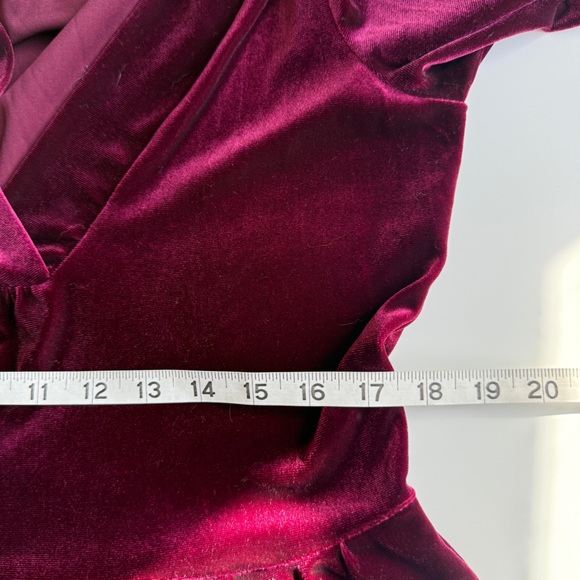 Amadi Anthropologie Amador Greta Velvet Tunic Dress Red Burgundy small - Picture 14 of 15